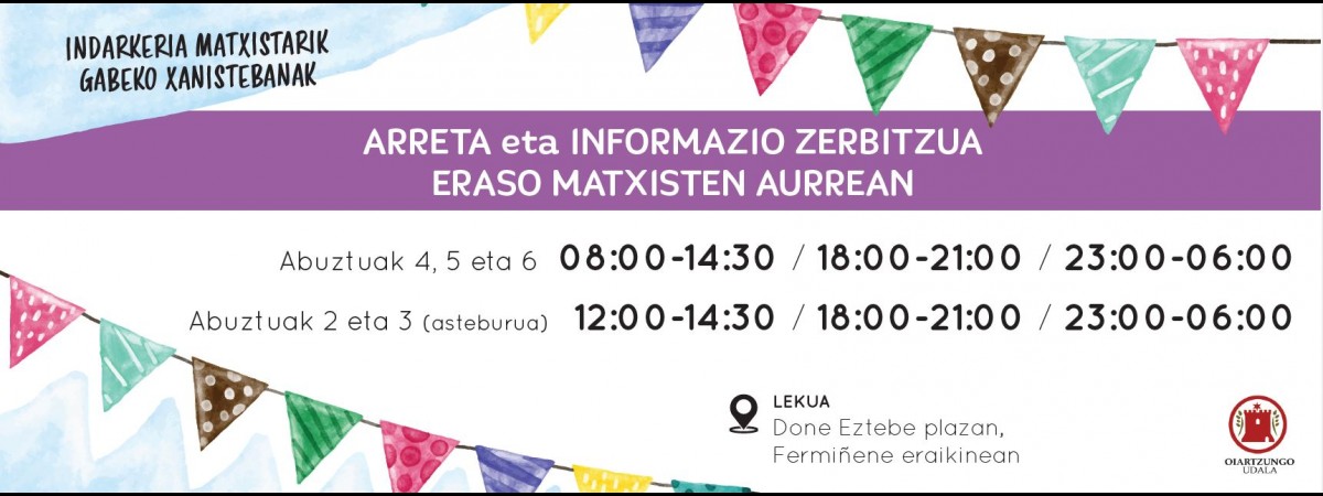 Indarkeria matxisten kasuetarako informazio eta arreta gunea Xanistebanetan